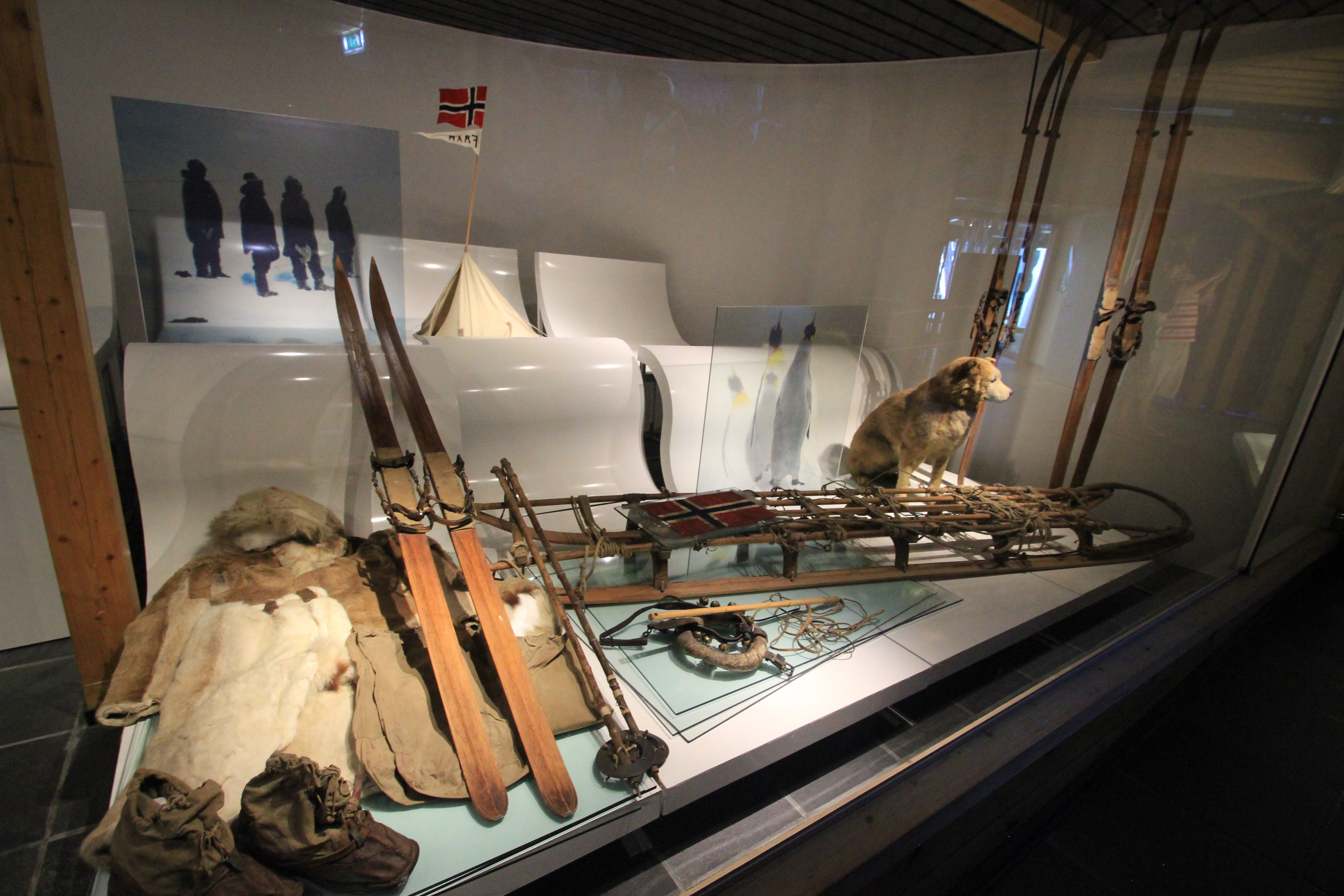 экспозиция Амудсена в музее Осло